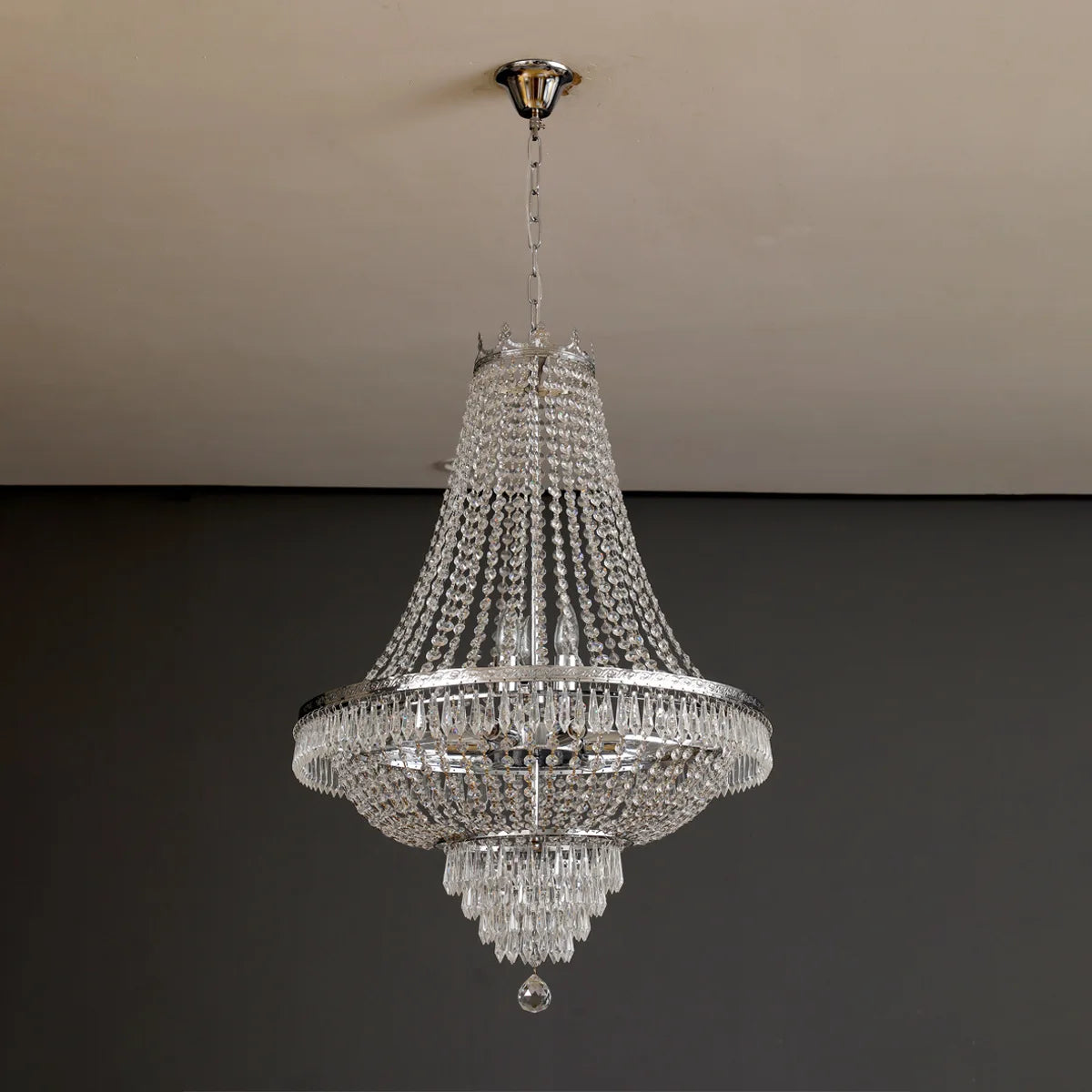 LED Pendant Light Luxury Crystal Chandelier for Living Room, Hotel Lobby, Villa High Ceiling Staircase - European-Style