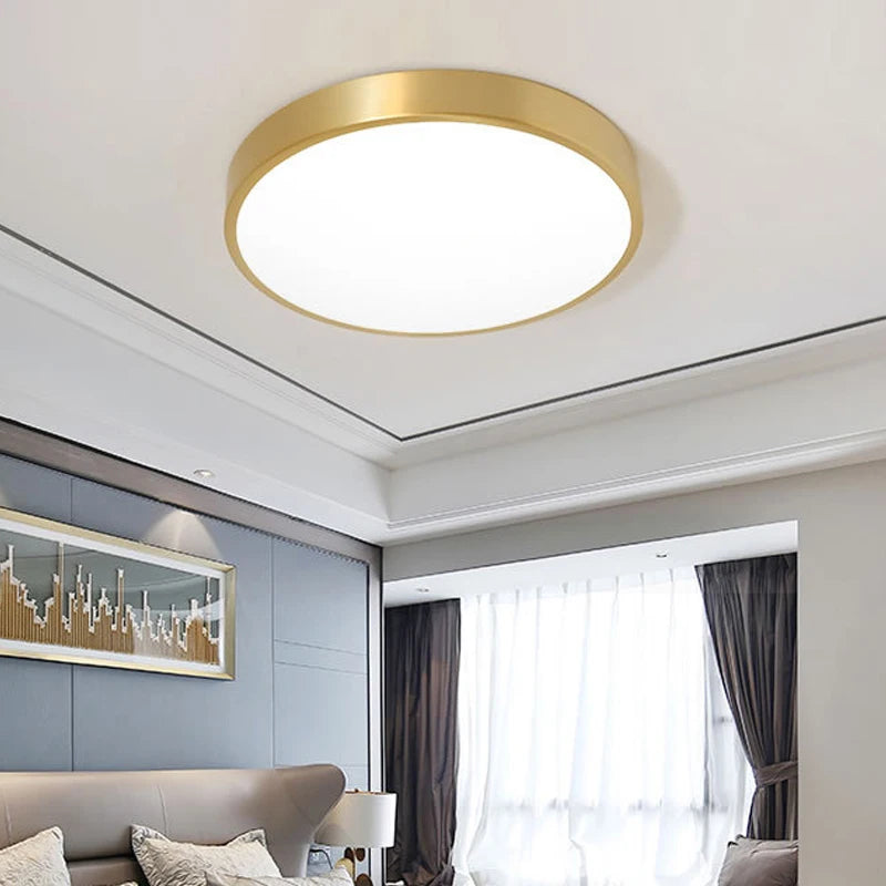 Modern Copper LED Ceiling Lights: Luxury Black Gold Aisle Decorative Lamps for Bedroom, Living Room, Study