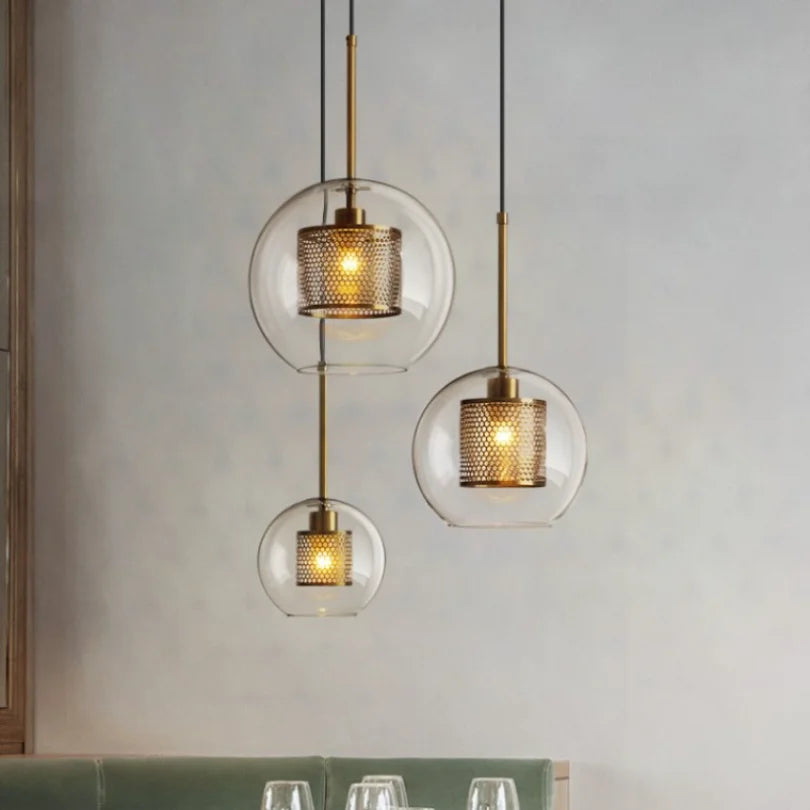 Glass Ball Nordic Pendant Light - Modern LED Ceiling Chandelier for Bedroom, Restaurant, Bar, and More