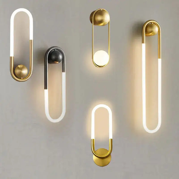 Minimalist Aluminum LED Wall Lamp for Bedrooms and Studies in Black or Copper Finish