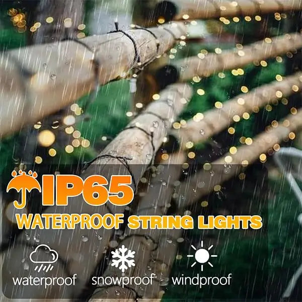 Solar Powered LED Outdoor Fairy Lights IP65 Waterproof 30M 8 Modes String Light for Christmas and Wedding Decorations