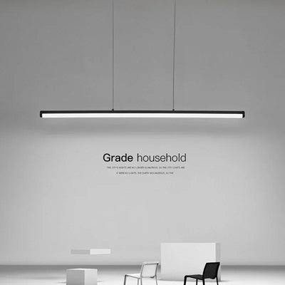 Modern LED Pendant Lamp: Minimalist Aluminum Long Strip Hanging Lighting for Bar, Dining, Living Room, Bedroom