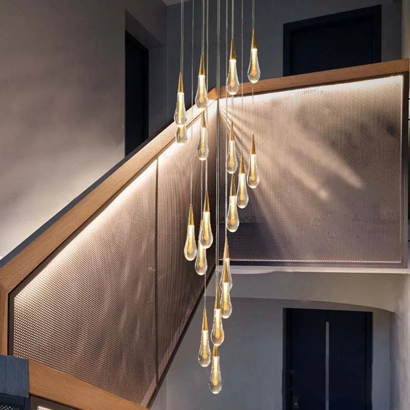 Crystal Tear Drop Ceiling Chandelier - Illuminate Your Space with Elegance