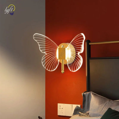 Butterfly LED Wall Lamp Indoor Lighting Home Bedroom Bedside Table Living Room Decoration