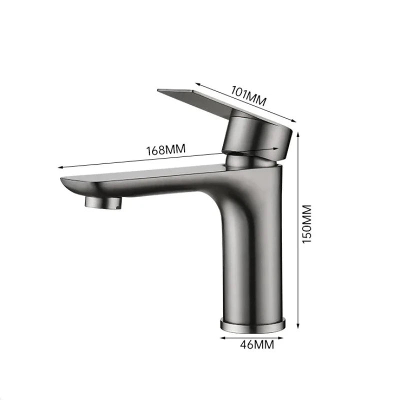 Stainless Steel Bathroom Sink Faucet Hot and Cold Water Tap