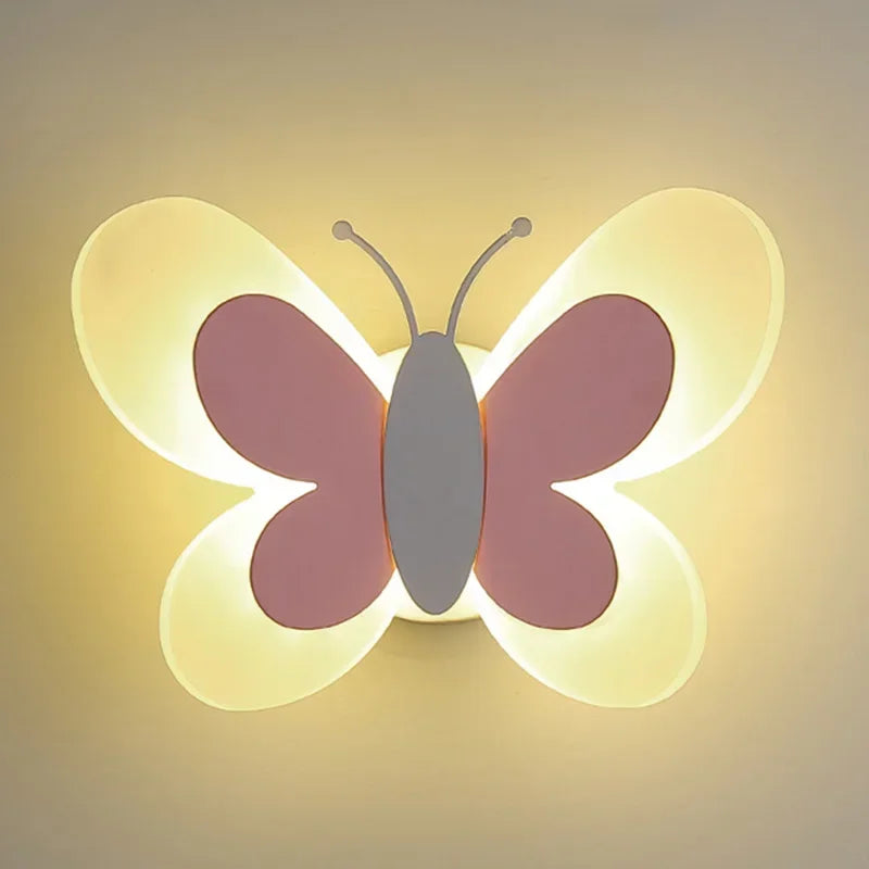 LED Butterfly Wall Sconce Modern Children's Room Butterfly Wall Light