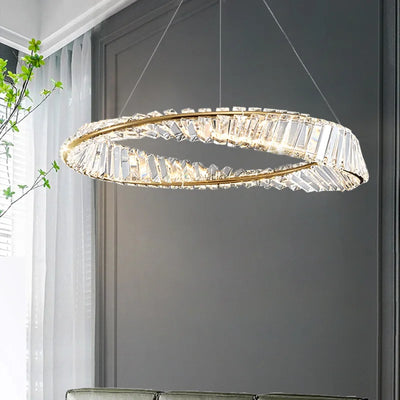 Nordic LED Crystal Chandelier: Industrial Glass Dining Table Lamp Light, Perfect for Ceiling or Kitchen Island