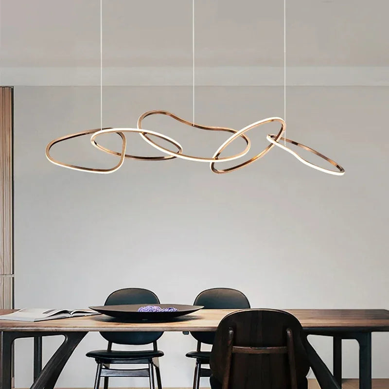 Contemporary LED Circle Pendant Lights with Modern Lustre Decor Chandelier Lamp, Ideal for Indoor Bar Hanging Lights Fixture