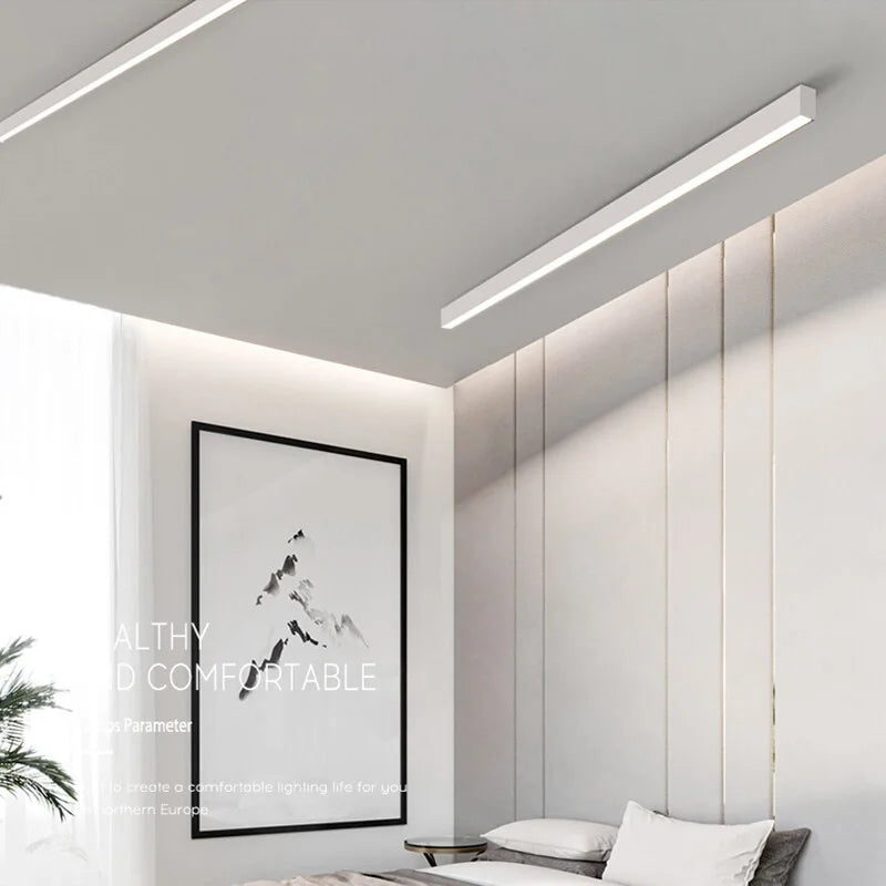 Modern Surface Mounted LED Linear Ceiling Lights: Simple Style for Walkways, Balconies, Bedrooms, Dining Rooms, Living Rooms