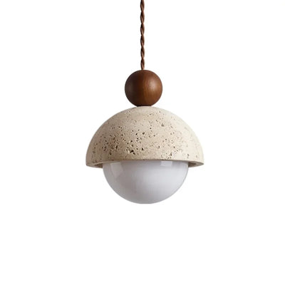 Wabi-Sabi Style Yellow Travertine Chandelier – Elegant Pendant Light for Nordic-Inspired Interiors