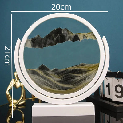 3D Moving Sand Art Hourglass with Handmade Glass Hourglass for Home Decor & Gifts