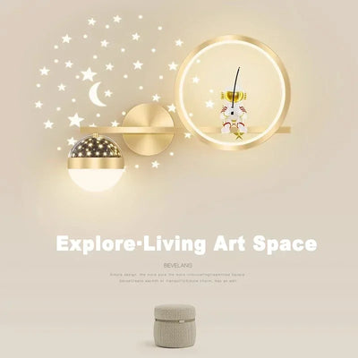 Children's Room Bedside Creative Astronaut LED Wall Lamp Space Decor Light for Living Room, Bedroom