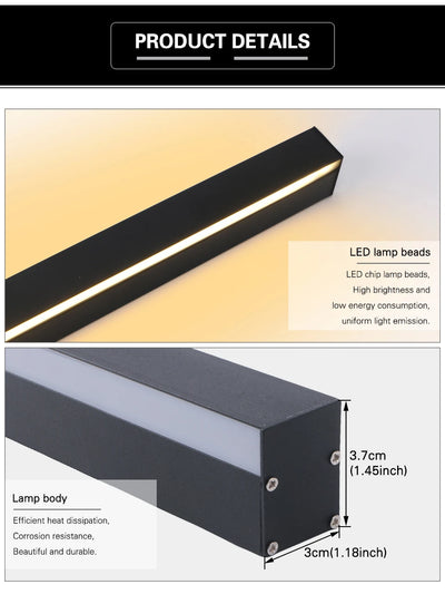 Modern Long Strip LED Wall Lamp – Outdoor Waterproof Lighting Solution