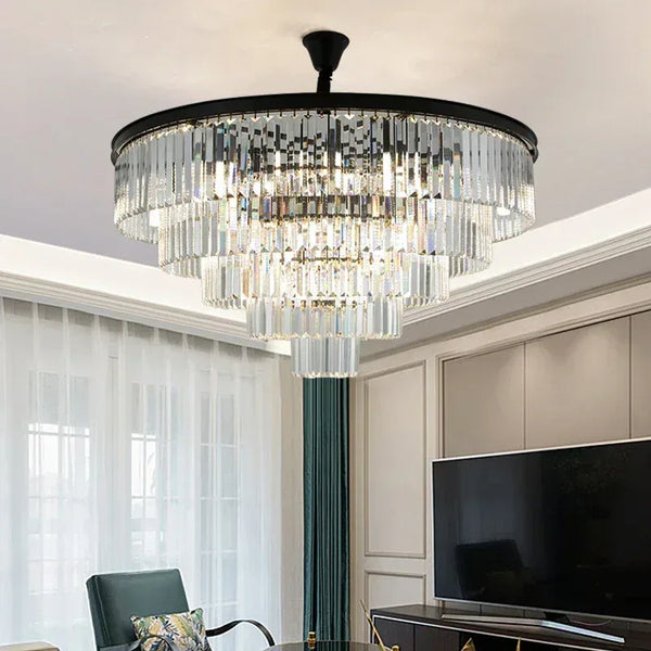 Modern Crystal Gold Chandelier Lighting Living Room Bedroom Decor Chandeliers Suspension Luminaire Ceiling Hanging Lamp - Eco Luxe Décor
