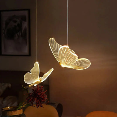 Nordic Butterfly LED Pendant Lamp – Elegant Hanging Light Fixture for Bedrooms and Staircases