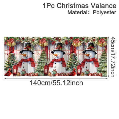 Christmas Short Curtains and Valances for Home Décor 2025–2026 Xmas Kitchen and Bedroom Window Decorations