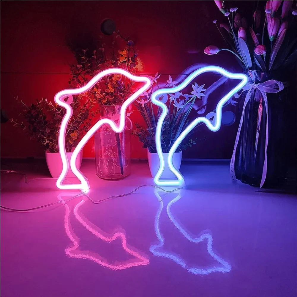 LED Neon Night Light Sign USB/AA Battery Powered Wall Hanging Neon Lamp for Bedroom, Party, Wedding, and Christmas Decoration