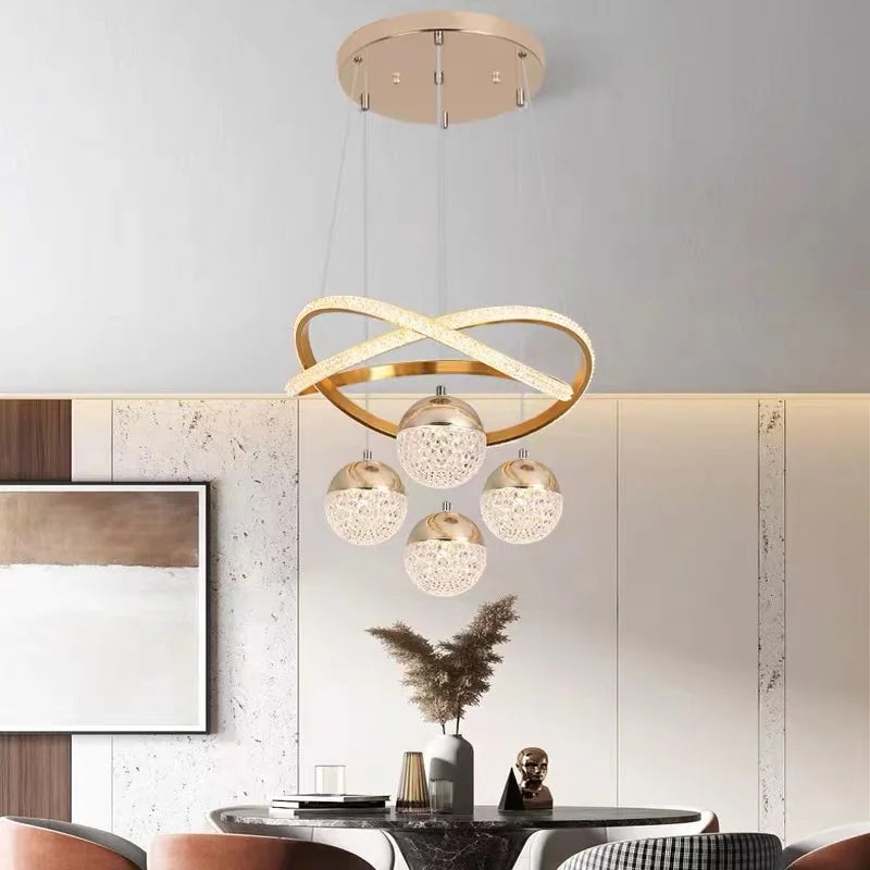 Modern Light Luxury Crystal Chandelier: Perfect for Restaurants, Bedrooms, Living Rooms, and Shops