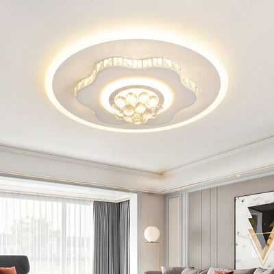 Modern Round LED Crystal Pendant Ceiling Lamp - Ideal for Bedroom, Living Room, Kitchen, and More