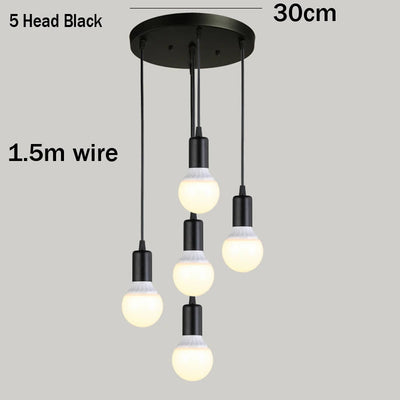 Stylish Retro Pendant Lamp - Classic Iron Black Finish, Suitable for Indoor Spaces