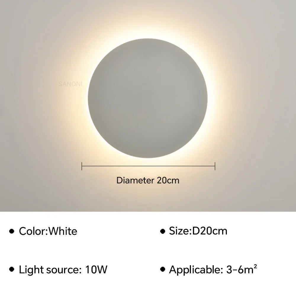 Modern LED Round Wall Lamps with Touch Switch – Minimalist Style for Interior Spaces