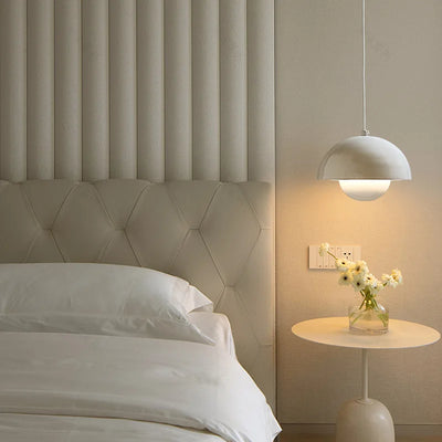 Nordic Bloom: Modern Pendant Light with Dimmable LED & Cream Finish