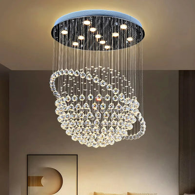 Luxury Crystal Pendant Light Chandelier for Living Room and Bedroom, Modern Style Ceiling Lamp, Indoor Lighting Fixture