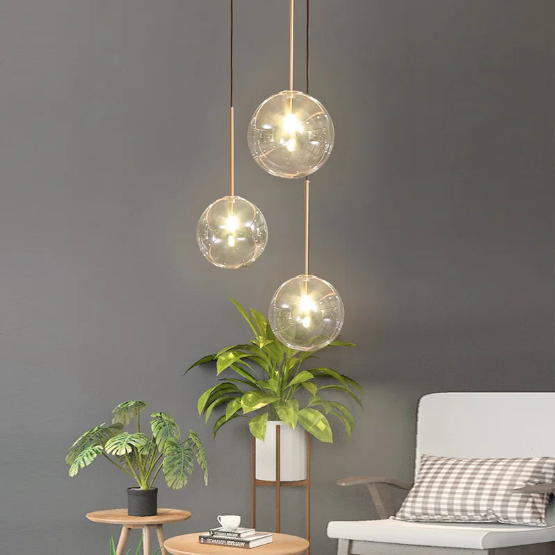 Modern Glass Ball Chandelier - Luxury Lighting Fixture for Living Room, Bedroom, and Restaurant Decor