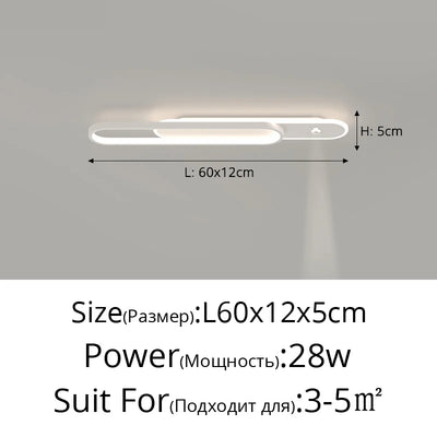 Minimalist Long Strip Ceiling Light with Spotlights for Hallway, Balcony Living Room