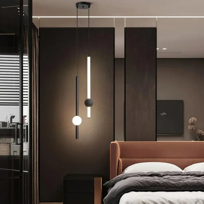 Modern Long Glass Pendant Light: Bedroom Bedside Hanging Lamp for Entrance, Kitchen Island, and Ceiling Decoration Chandeliers