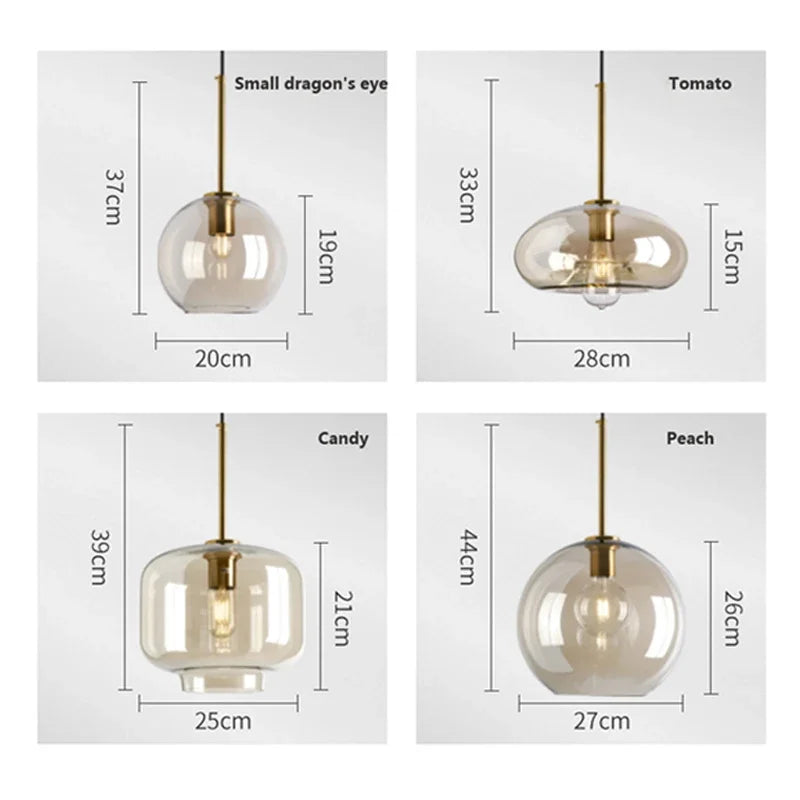 Loft Modern Nordic Glass Pendant Light - Industrial Decor Fixture for Kitchen and Restaurant