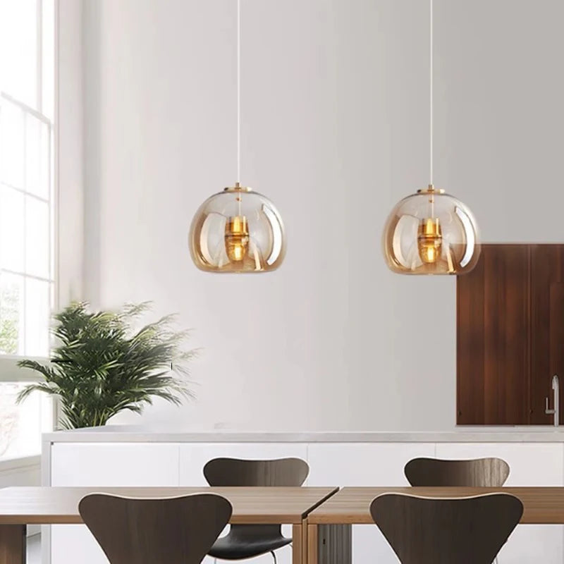 Modern Pendant Lamp Chandeliers - Customizable Length, Remote Control for Dining Room, Bedroom