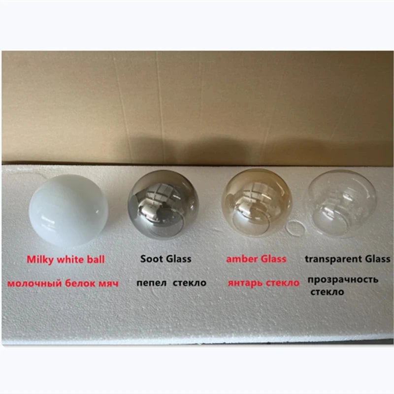 Modern Glass Ball Minimalist LED Pendant Lamp for Living, Dining Room, Kitchen Island Chandelier