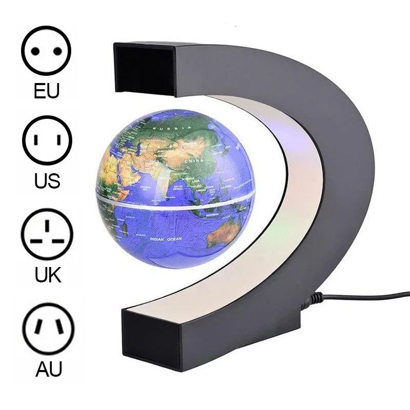 Magnetic Levitation Globe LED Lamp - Novelty World Map Home Decor & Birthday Gift