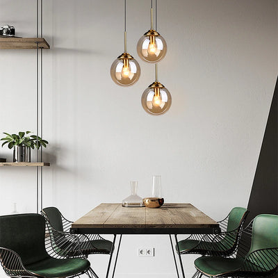 Modern Luxury Metal Chandelier Nordic LED Glass Pendant Hanging Lamp for Stylish Living