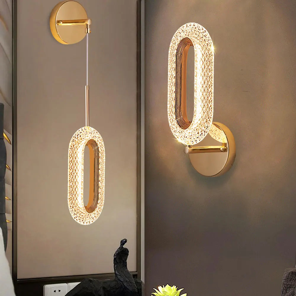 Opulent Ellipse LED Wall Lamp 12W for Corridors, Balconies, Staircases, Bedrooms, and Bedside Lighting