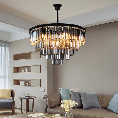 Modern Crystal Gold Chandelier for Living Room and Bedroom Decor - Elegant Suspension Ceiling Hanging Lamp