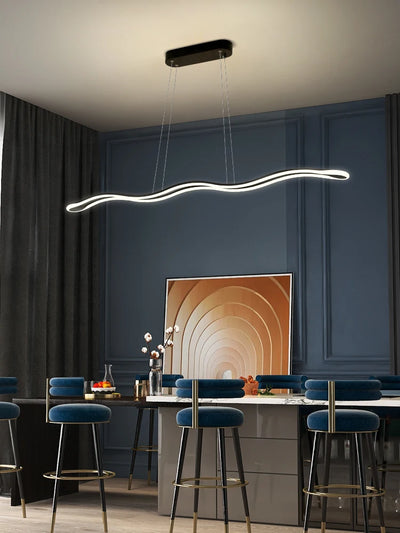 Wave LED Chandelier for Restaurants, Dining Rooms, and Bars Perfect for Office Spaces and Dining Tables