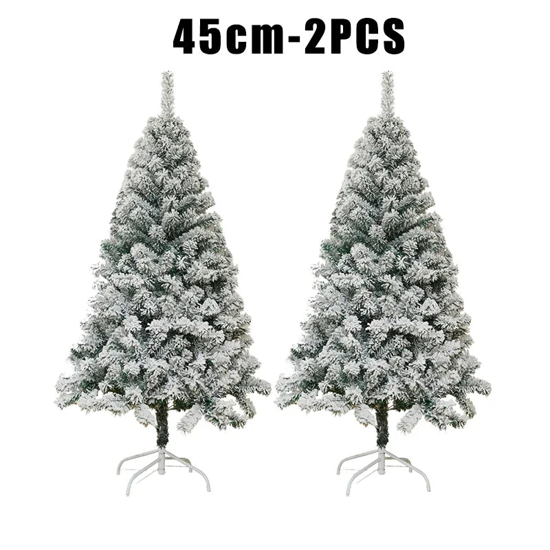 45cm Flocked Mini Christmas Tree with Snow Effect PVC Artificial Holiday Home Decoration