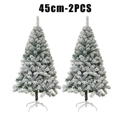 45cm Flocked Mini Christmas Tree with Snow Effect PVC Artificial Holiday Home Decoration