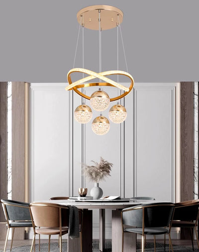 Modern LED Dining Room Chandelier - Elegant Indoor Lighting for Living Room, Bedroom, and Kitchen