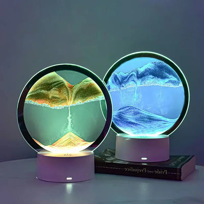 Creative Quicksand Table Lamp: LED 3D Hourglass Deep Sea Sandscape Lamp for Home Décor and Gifts