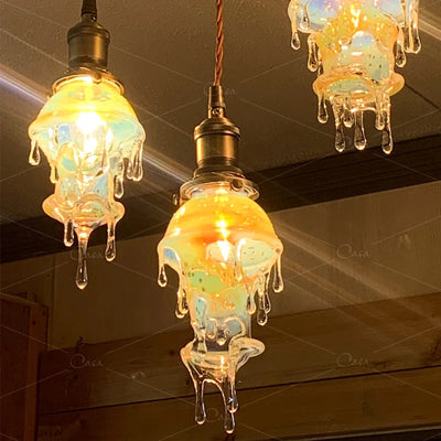 Melting Candle Droplets Retro Restaurant Chandelier