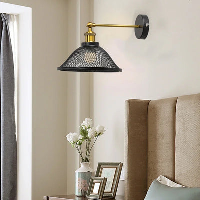Vintage Industrial Pendant Light (E27 Base) - Black Metal Cage Lamp for Kitchen, Living Room & More