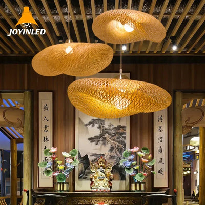 Handcrafted Rattan Bamboo Pendant Light E27 Suspension Light for Dining, Living Room, and Indoor Décor