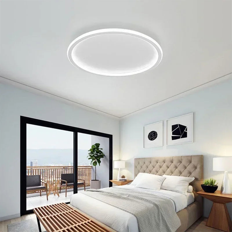 Dimmable Round LED Ceiling Light: Modern Home Decor Fixture for Bedroom and Living Room