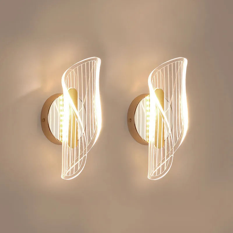 Luxury Gold LED Wall Lights - Modern Nordic Acrylic Design for Bedroom, Hallway, Living Room, and More