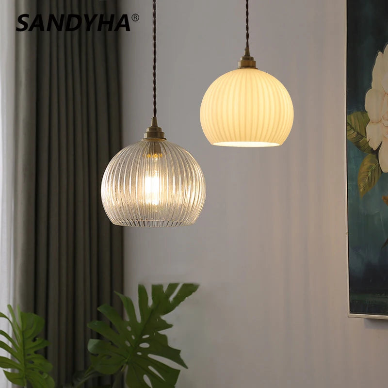 SANDYHA Glass Pendant: Modern Charm & Warm Light for Your Space