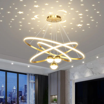 Modern LED Pendant Light: Nordic Fashion Circular Lamp in Black/Golden for Bedroom, Living Room, Kitchen