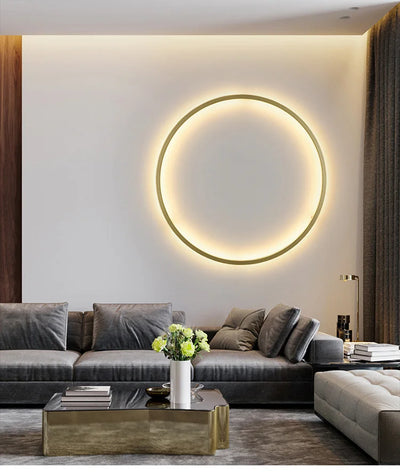 Simple Ring LED Wall Lamp – Modern Circle Lighting Fixture Stylish Decor for Living Room, Bedroom